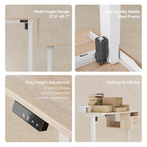 Standing Desk with 4 Drawers, Height Adjustable Electric Sit Stand Desk M218