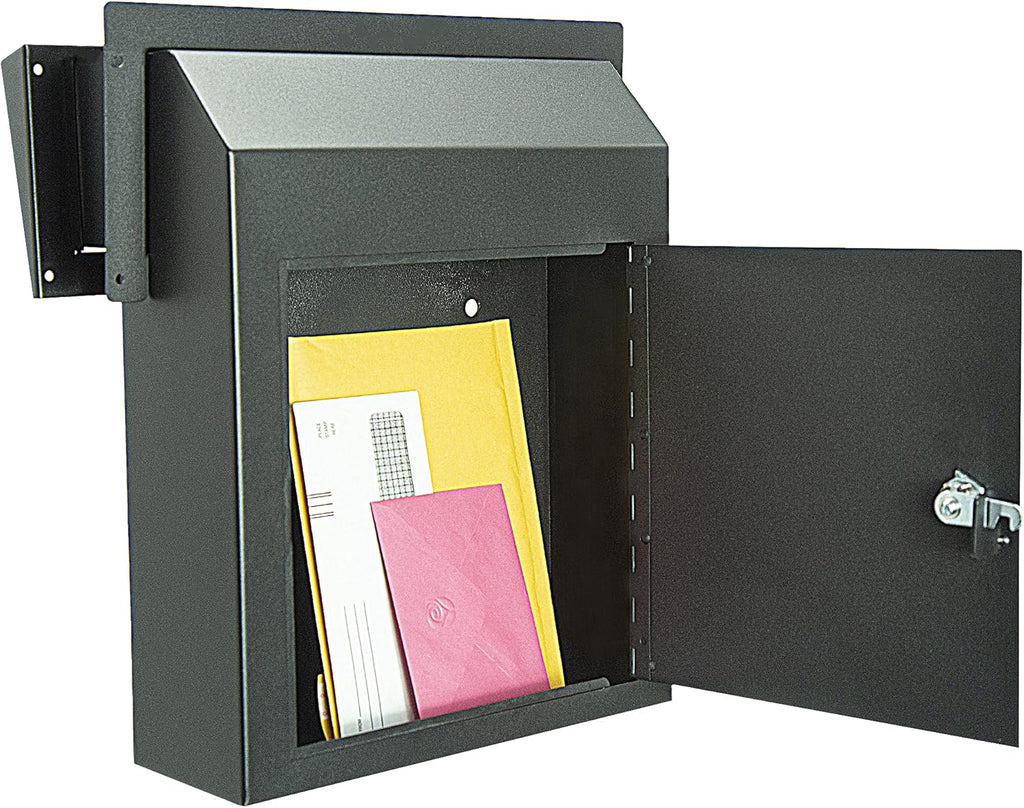Rainproof Heavy Duty Mailbox Door Drop Box - Galvanized Steel Weatherproof for Keys, Deposit, Mails C393867