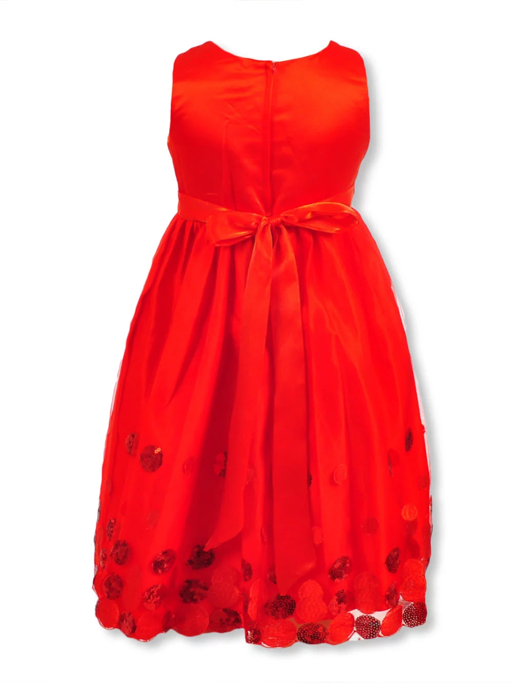 Polka Dot Sequin Dress for Girls, Red, Size 14 G342540
