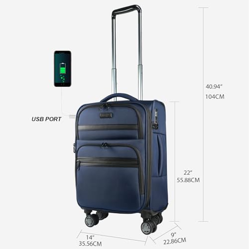 Softside Expandable Carry On Luggage with Spinner Wheels and TSA Lock, 20-Inch R869