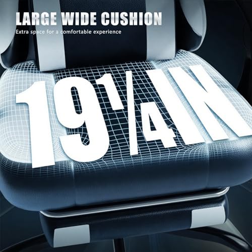 Ergonomic Leather Gaming Chair with Footrest and Lumbar Support Y77301