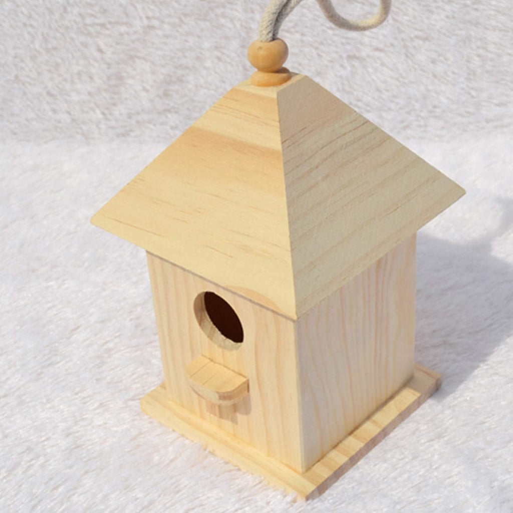 Wooden Hanging Birdhouse for Small Birds DIY Decoration W17062