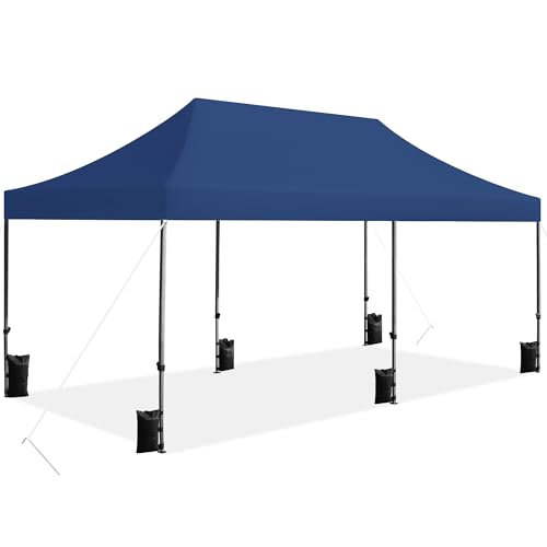 Heavy Duty Pop Up Canopy Tent 10x20 with Wheeled Carry Bag, White X6840