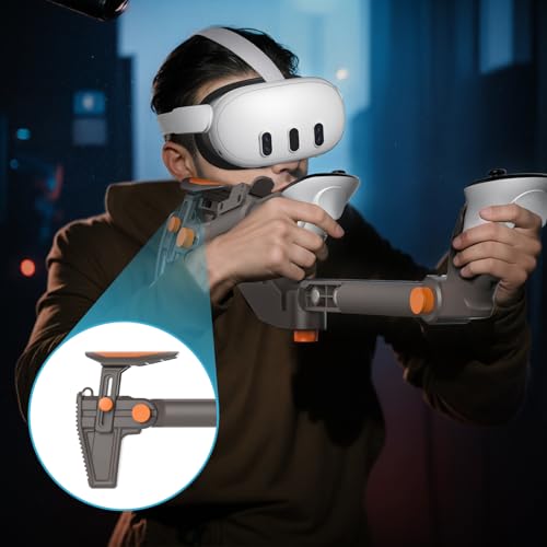 VR Gunstock for Quest 2 3 3S Pro – Adjustable FPS Controller Accessories with Magnetic Attachment K7582
