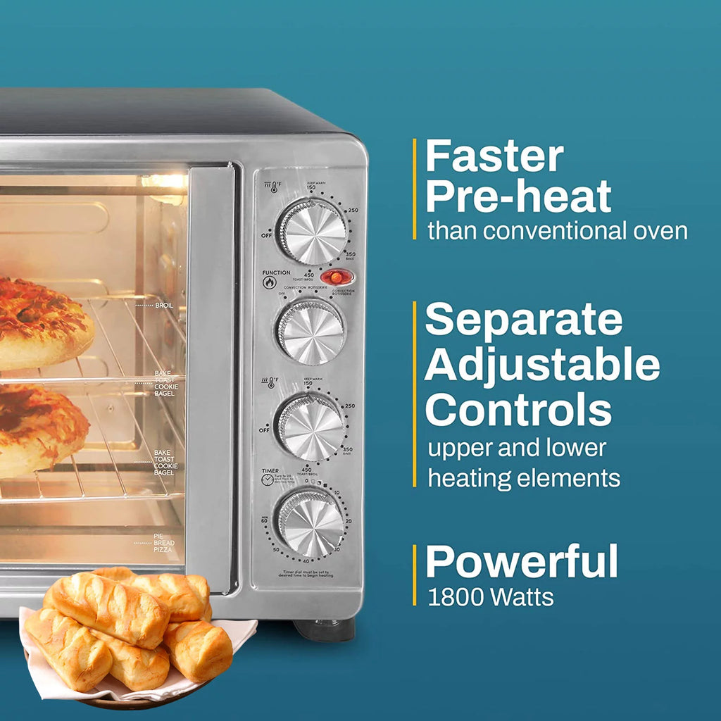 Countertop Convection Oven with 4 Control Knobs, Stainless Steel O572