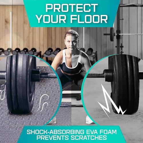 Puzzle Exercise Mat for Home Gym, EVA Interlocking Foam Floor Tiles with Border I79139