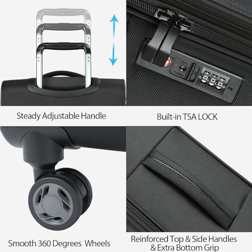 Softside Expandable Carry On Luggage with Spinner Wheels and TSA Lock, 20-Inch R869