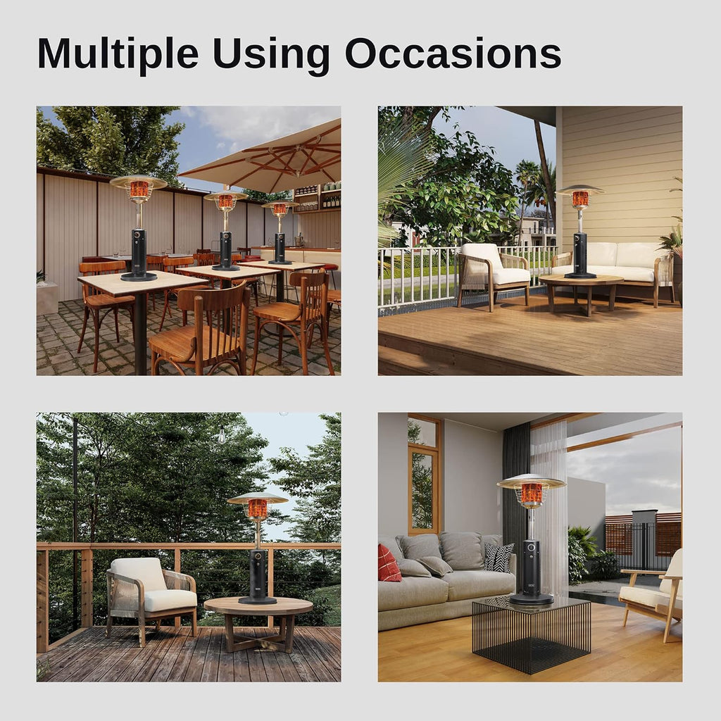 Patio Heater, Portable Propane Tabletop Heater for Outdoor Use Y799