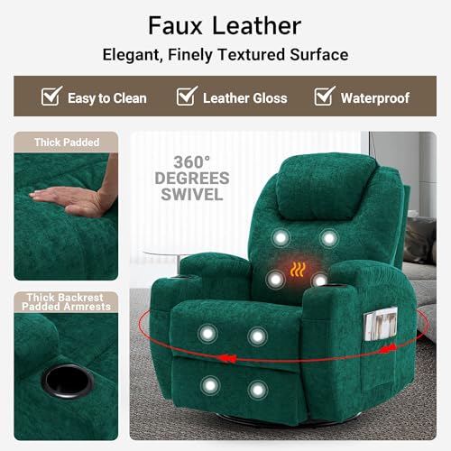 Rocking Recliner Chair with Massage and Heat E368
