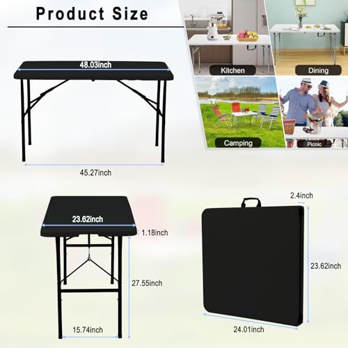 Heavy Duty Portable Folding Table for Dining, Parties, and Camping E6001