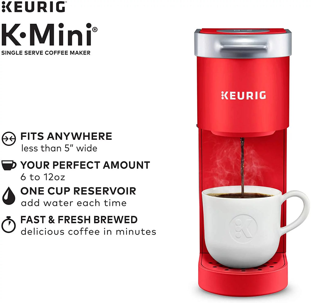 Single Serve Coffee Maker, 6 to 12 oz Brew Sizes, Red N22064