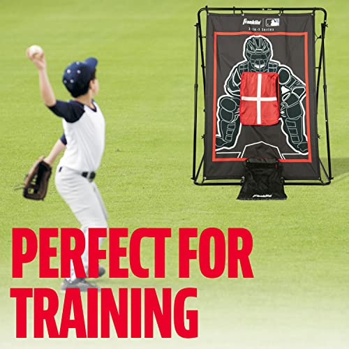 Baseball Pitching Target and Rebounder Net - 2-in-1 Pitch Trainer with Return Screen V5072