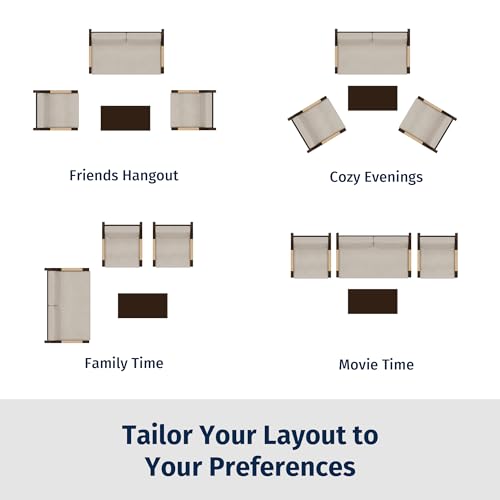 4-Piece Outdoor Patio Set with Sofa and Tempered Glass Table F97509