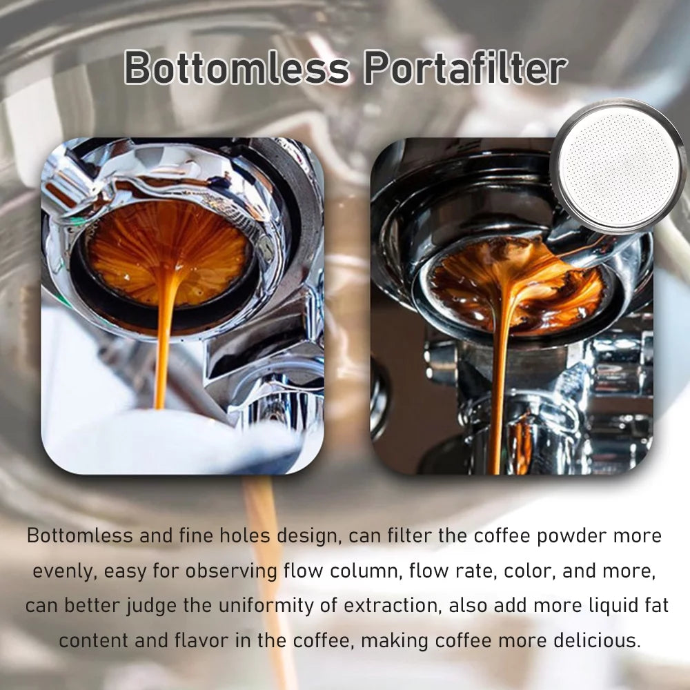 Stainless Steel Bottomless Portafilter with Wooden Handle C179966