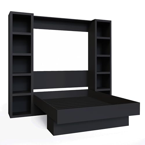 Queen Murphy Wall Bed with Two Bookshelves Y365306