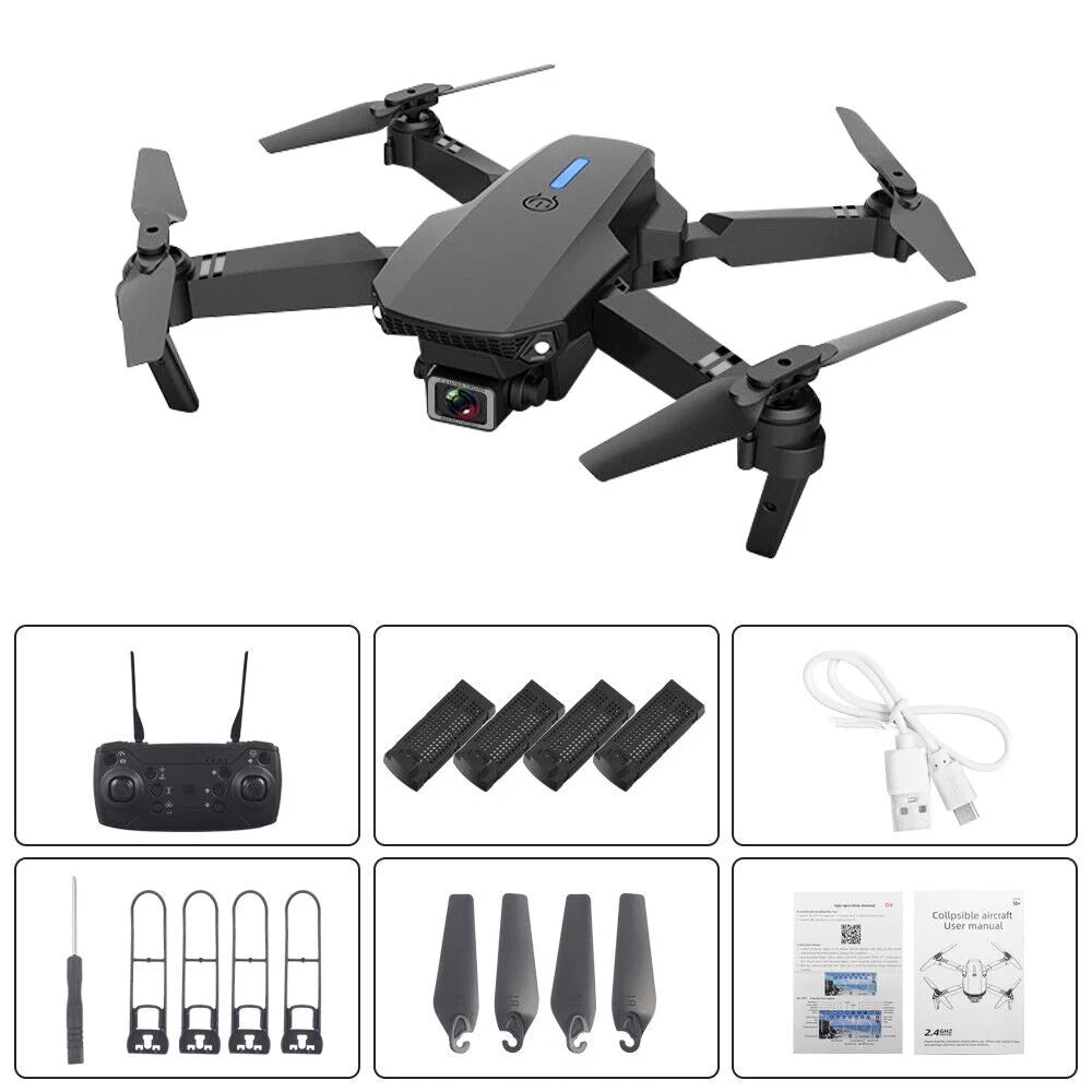 4K HD Dual Camera RC Drone with WiFi FPV, 4 Batteries Included P729255