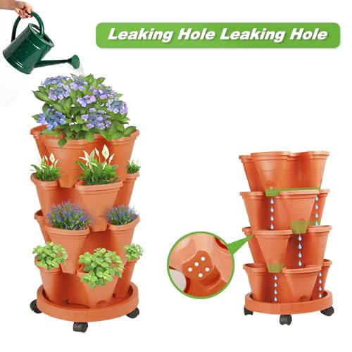 7 Tier Vertical Garden Planter with Watering Bottle and Wheels M160312
