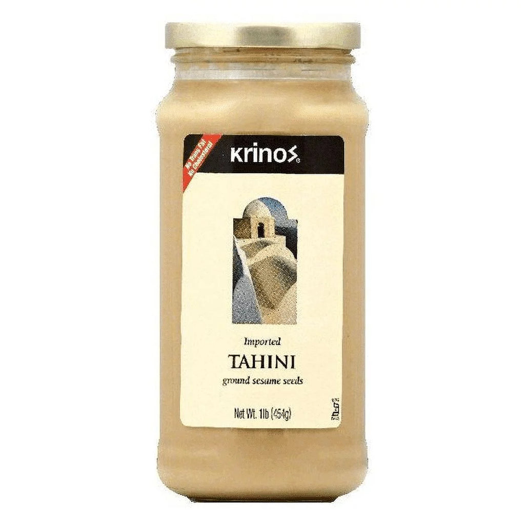 Krinos Imported Tahini Ground Sesame Seeds, 6-Pack 16 oz, Jars