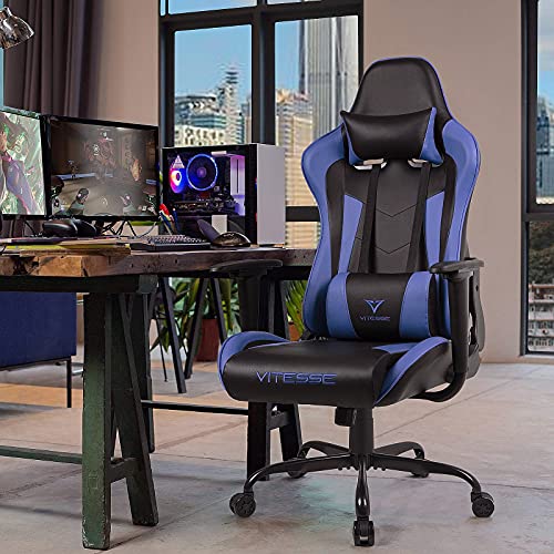 Gaming Chair High Back Ergonomic Racing Desk with Lumbar Support and Headrest, Purple Y569