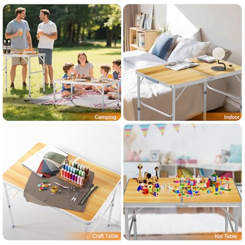 3ft Aluminum Folding Camping Table with Carrying Handle L179408