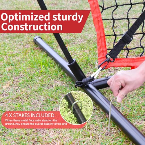 Baseball Softball Practice Net with Batting Tee and Strike Zone Target D632881