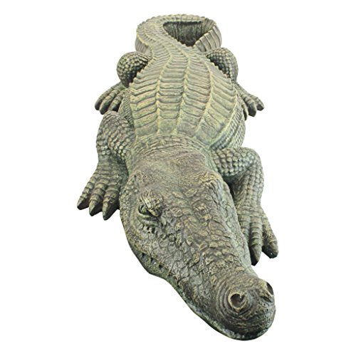 Swamp Beast Lawn Alligator Crocodile Outdoor Garden Statue, 37 Inches Long I699