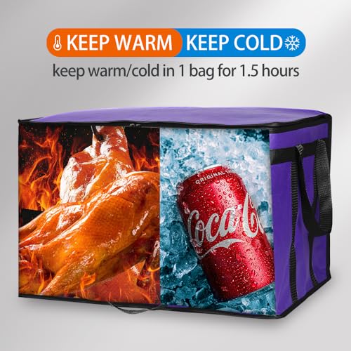 Insulated Food Delivery Bag Hot Cold Meal Carrier Cooler Tote K646948