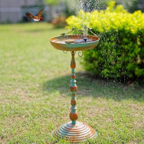 Vintage Metal Bird Bath Bowl with Butterfly Pattern for Garden L44725