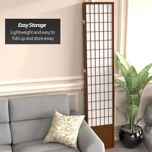 7 ft. Tall Window Pane Shoji Screen Room Divider, 3 Panels T5246