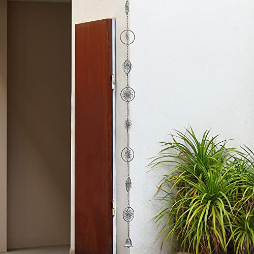 Metal Pinwheel Rain Chain for Gutters Downspouts O899
