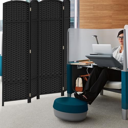 4 Panel Room Divider Screen 5.6 Ft Tall Folding Privacy Partition N658