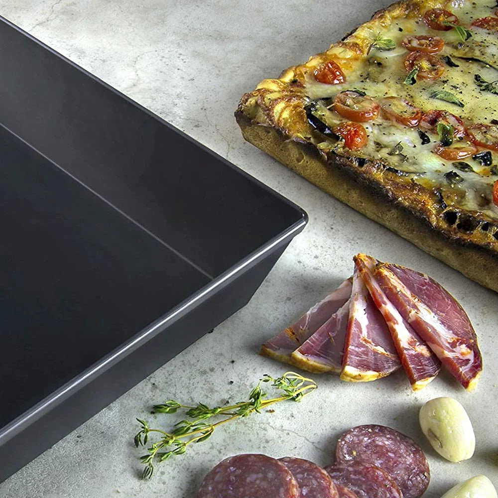 Detroit Style Pizza Pan 10 x 14 Inch Non Stick Heavy Duty Aluminum Q452235