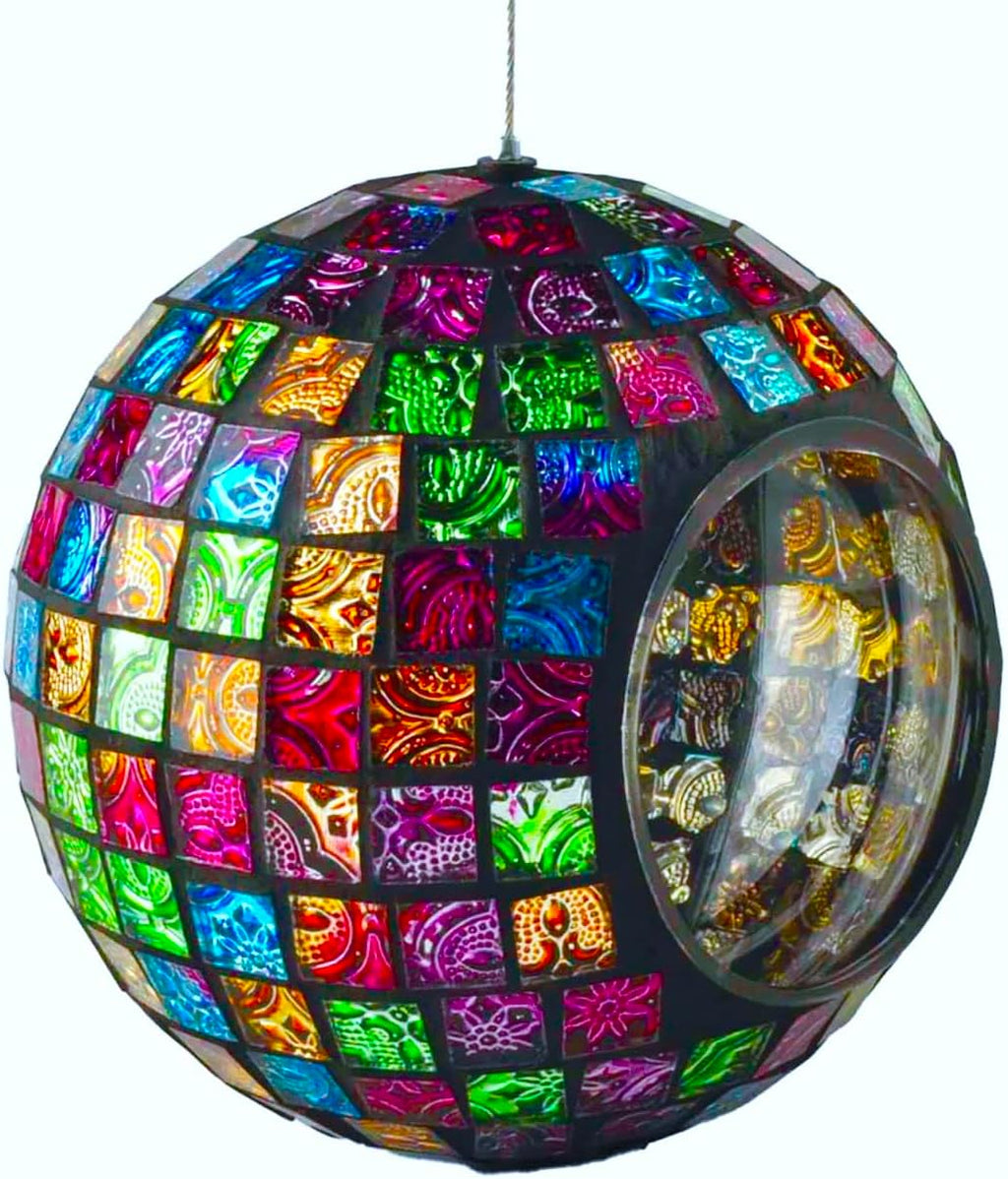 Mosaic Glass Bird Feeder Outdoor Hanging L1630