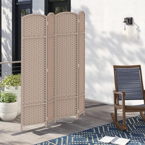 4 Panel Room Divider Screen 5.6 Ft Tall Folding Privacy Partition N658