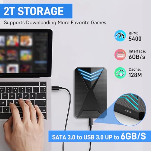 Retro Game Console Hard Drive 2T with 18 Emulators, 4280 Plug and Play Games for PC B3488