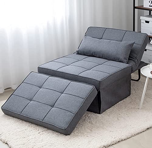 Sofa Bed Folding Ottoman Couch with Adjustable Backrest, Dark Grey C9023