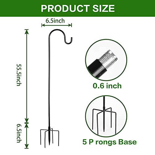 2 PCS Outdoor Garden Shepherds Hooks 35 Inch Metal Stakes D9119
