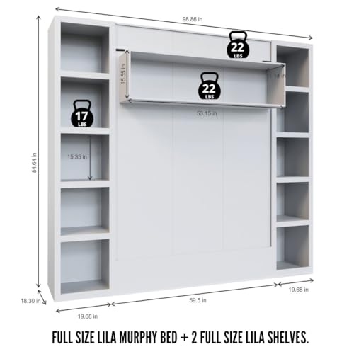 Queen Murphy Wall Bed with Two Bookshelves Y365306