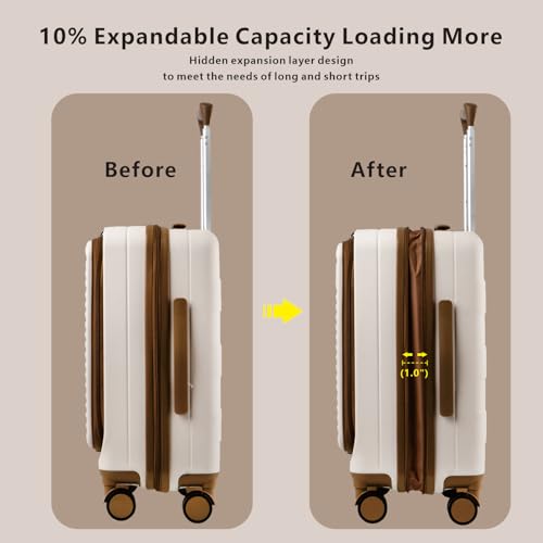 Expandable Carry-On Luggage, Hardside, Spinner Wheels, TSA Lock, 20-Inch U64815