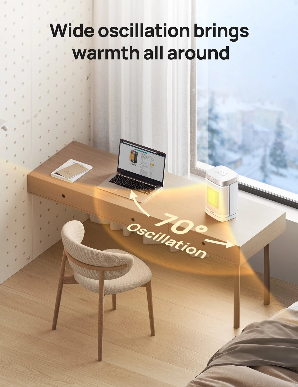 Space Heater with Remote, Oscillating, Digital Thermostat, 1500W, 12h Timer S541060
