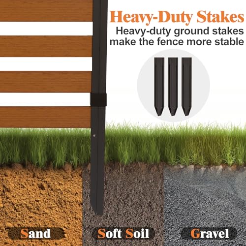 Outdoor Privacy Screen with Heavy Duty Stakes, Weather Resistant, 51"H x 39"W, 2-Panels M2288