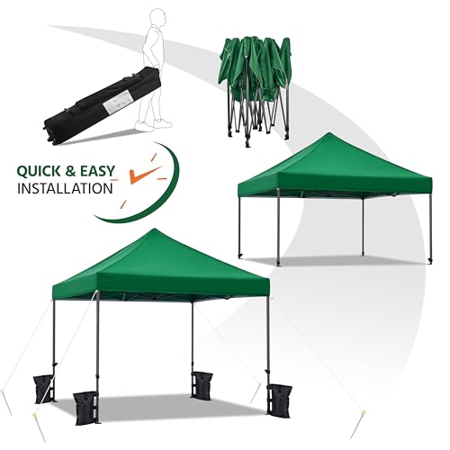 Heavy Duty Pop Up Canopy Tent 10x20 with Wheeled Carry Bag, White X6840