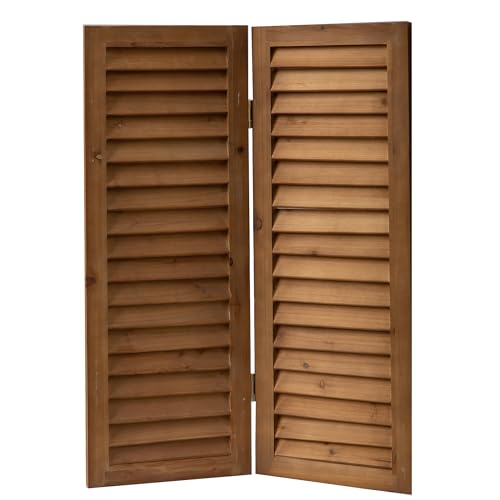 Wood Short Room Divider 3 Panel, 2.6 Ft Tall Folding Partition, White Freestanding Wall for Home Office J532