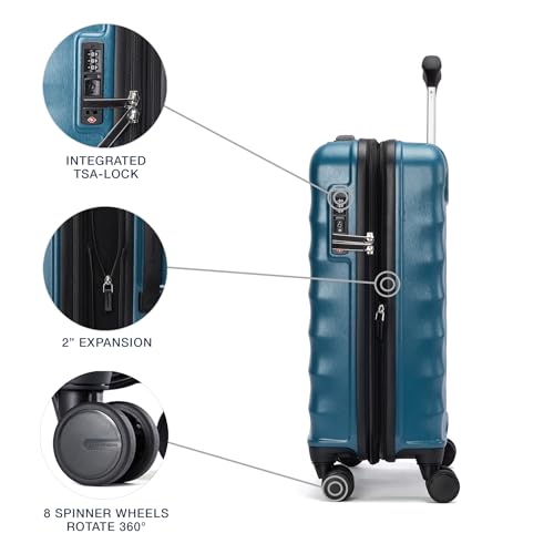 Hardside Expandable Carry-On Luggage with 8 Spinner Wheels and TSA Lock J560758