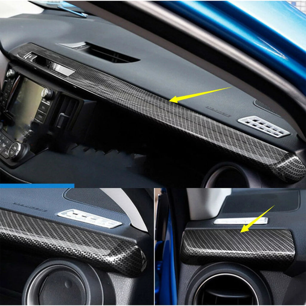 ABS Carbon Fiber Dashboard Console Panel Cover Trim for Toyota RAV4 2016-2018 J451
