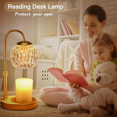 Candle Warmer Lamp with Timer and Dimmer, Adjustable Height, Gold J4263