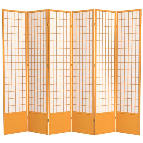 7 ft. Tall Window Pane Shoji Screen Room Divider, 3 Panels T5246