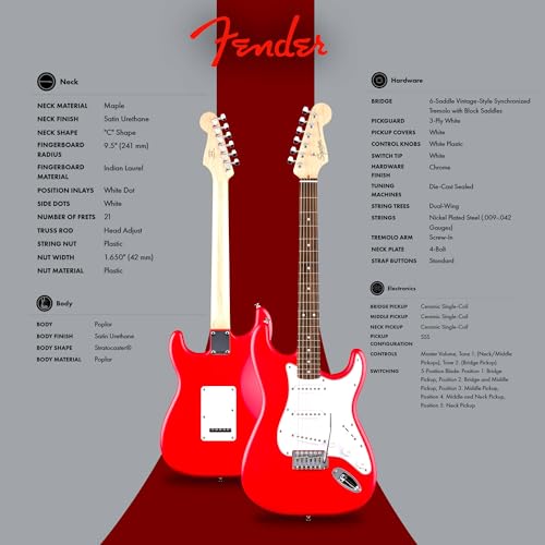 Stratocaster Electric Guitar Bundle with Amplifier, Gig Bag, Strap, Cable, Picks, and DVD S5583