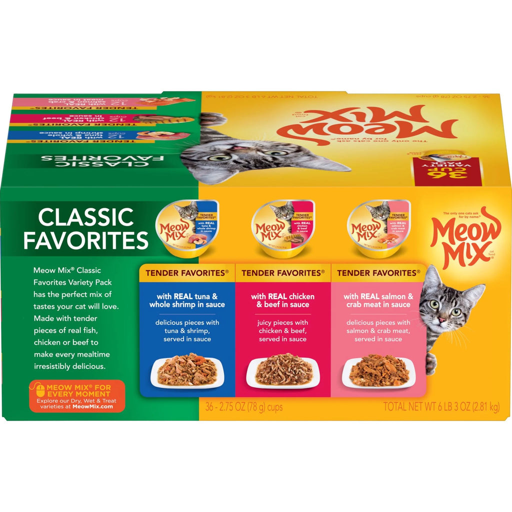 Wet Cat Food Variety Pack with Gravy, 2.75 oz Cups (36 Count) B564483