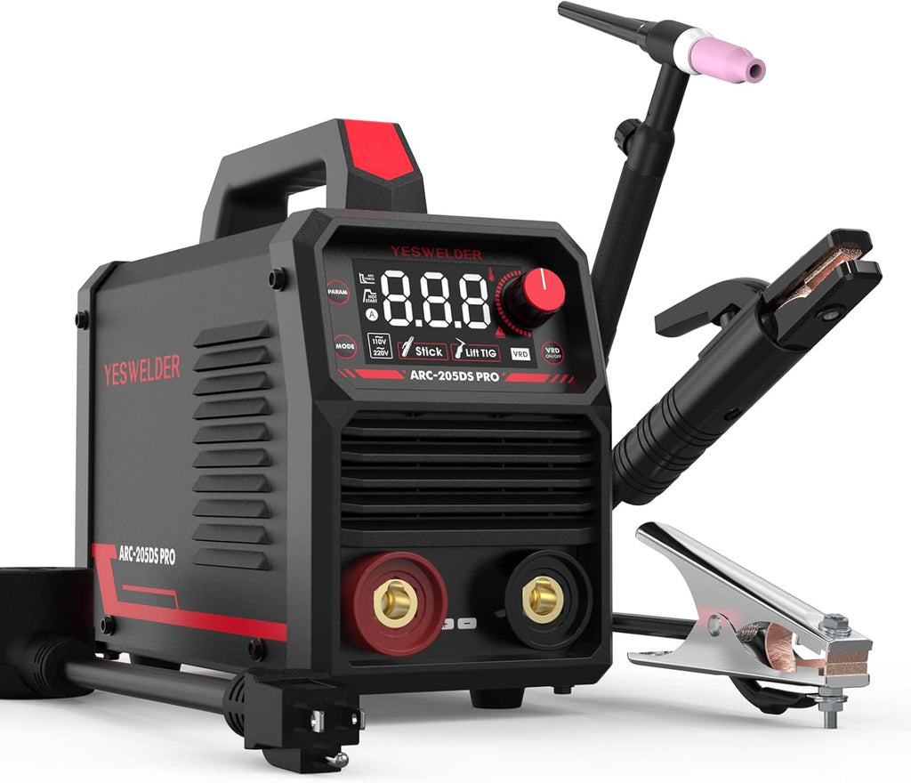 Stick Welder 205Amp with Lift TIG Torch, Dual Voltage Portable Welding Machine D1630